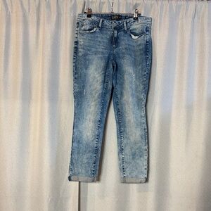 Suede Dillan Relaxed Cropped Skinny Jeans Size 29 Medium Faded Wash Denim